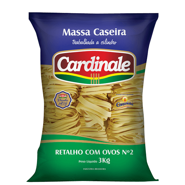 Cardinale massa caseira retalho com ovos n2 - 3kg